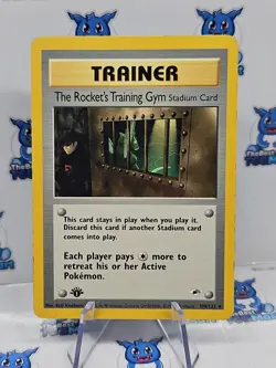 The Rockets Training Gym 104/132 1st Edition Pokemon Card Gym Heroes MP - Image 1