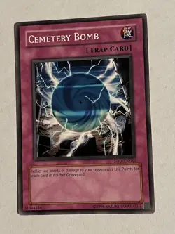 Cemetery Bomb SOD-EN059 Soul of the Duelist Yugioh Trap Card sleeve & Toploader - Image 3