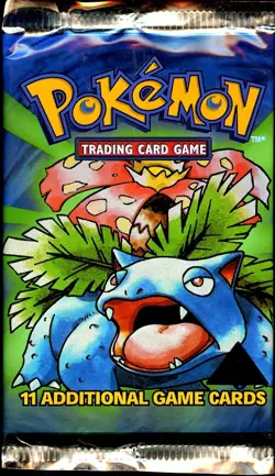 BASE SET (Venusaur Art) SEALED Booster Pack BLACK TRIANGLE ERROR Pokemon Cards - Image 2