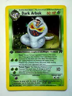 1st Edition Pokemon TCG Dark Arbok Holo Card 2/82 Team Rocket Series - Mint - Image 1