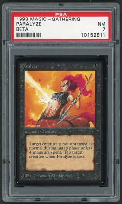 1993 MTG Magic the Gathering Card Beta Paralyze PSA 7 - Image 1