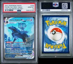 Pokemon Shadow Rider Calyrex VMAX #205 Alt Art PSA 10 Chilling Reign - Image 3