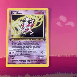 Pokemon Card Mr Mime Jungle 1st Edition Holo Rare 6/64 Excellent Condition - Image 1