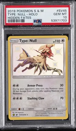 2019 POKEMON SUN & MOON HIDDEN FATES #SV45 TYPE: NULL-HOLO PSA 10 - Image 1