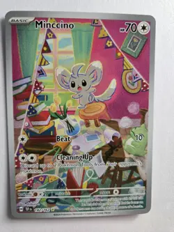 Minccino 182/162 Illustration Rare Holo NM POKEMON SV05: Temporal Forces Mint - Image 1