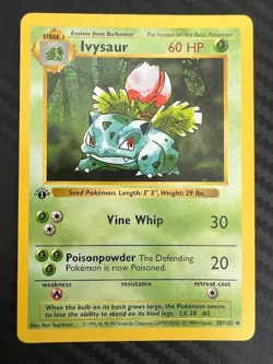 Pokemon TCG 1st Edition Base Set Ivysaur Shadowless 30/102 LP/MP - Image 1