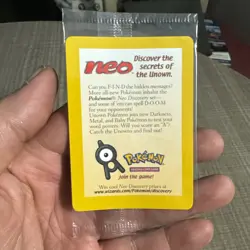 Sealed 2001 Entei Reverse Holo Pokemon Neo Discovery Black Star Movie Promo VTG - Image 1