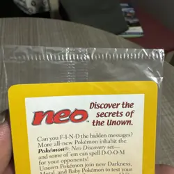 Sealed 2001 Entei Reverse Holo Pokemon Neo Discovery Black Star Movie Promo VTG - Image 2