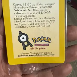 Sealed 2001 Entei Reverse Holo Pokemon Neo Discovery Black Star Movie Promo VTG - Image 3
