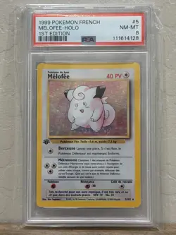 1999 Pokemon French Melofee Holo 1st Edition Psa 8 - Image 1