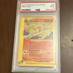 2003 Pokemon Aquapolis Ninetales PSA 9 MINT Non Holo #25 Vintage - Image 1