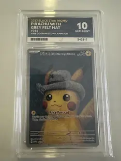 Pokemon Black Star Promo Pikachu With Grey Felt Hat SVP085 Ace 10 Gem Mint 10! - Image 1