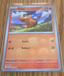 2025 Tepig Master Ball Pattern 011/086 SV: White Flare Masterball NM Pokemon TCG - Image 1