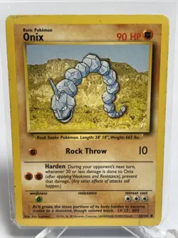 Onix 56/102 Base Set Common Pokemon Card Unlimited HP-LP - Image 2