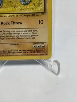 Onix 56/102 Base Set Common Pokemon Card Unlimited HP-LP - Image 5