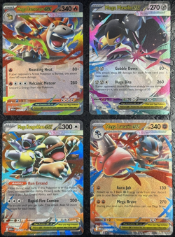 POKEMON MEGA CARDS CAMERUPT EX-MAWILE EX-LUCARIO EX-KANGASKHAN EX (SET OF 4) - Image 1