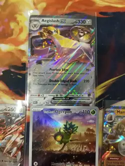 Pokemon 5 Card Lot: Promo Teal Mask Ogerpon, Walking Wake, Mamoswine, Aegislash - Image 3