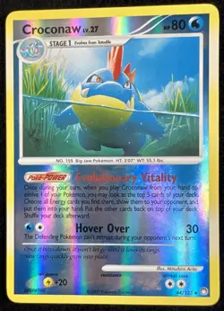 Croconaw 44/123 Mysterious Treasures Reverse Holo Pokemon Card - LP - Image 1