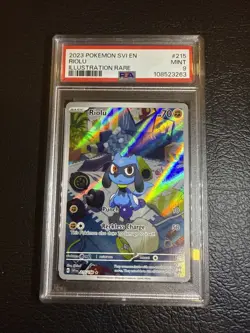Pokemon TCG Riolu Illustration Rare Card #215/198 PSA 9 - Image 1