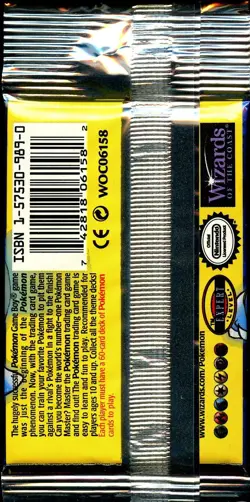 BASE SET (Blastoise Art) SEALED LONG CRIMP Booster Pack WOTC Pokemon Card - Image 3