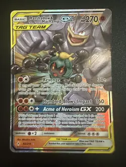 Pokemon Marshadow and Machamp GX Unbroken Bonds Card 82/214 - Image 1
