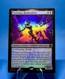 Gwenom, Remorseless FOIL 56 Marvel's Spider-Man SPM MTG Mythic Unplayed Mint NM - Image 1