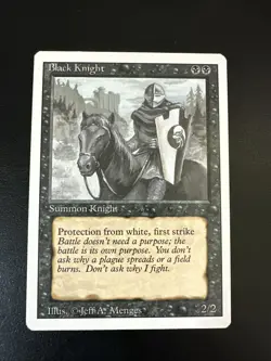 Magic the Gathering ~ MTG ~ 1x Black Knight ~ LP~ REVISED - Image 1