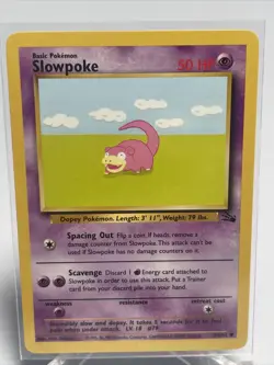 SLOWPOKE - Fossil Set- 55/62 - Common - Pokemon Card - Unlimited - 1999 - NM - Image 2