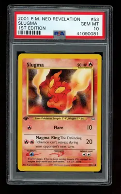 Pokemon Slugma 1st Edition Neo Revelation 53/64 Common PSA 10 - Image 1