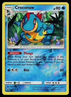 Pokemon Shining Legends 19/73 Croconaw Reverse Holo - Image 1
