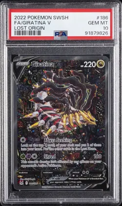 2022 POKEMON SWORD & SHIELD LOST ORIGIN #186 FULL ART/GIRATINA V PSA 10 - Image 1