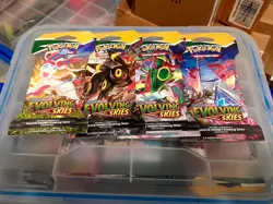 Pokemon Evolving Skies Sleeved Booster 4x Pack Art Set Umbreon Rayquaza Sylveon - Image 1