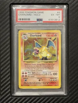 1999 PSA 6 Charizard #4 Holo Rare WOTC Pokemon Game Base Set Unlimited - Image 1