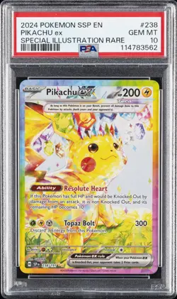 2024 POKEMON SSP EN-SURGING SPARKS SPECIAL ILLUSTRATION RARE PIKACHU EX PSA 10 - Image 1