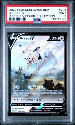 2022 POKEMON SWSH BLACK STAR PROMO ARCEUS V FIGURE COLL #204 ARCEUS V PSA 9 - Image 1