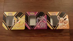 Nintendo Pokemon V Powers Eevee Pikachu Eternatus EMPTY TINS Lot - Image 1