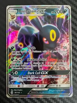 Pokemon TCG Umbreon GX Sun & Moon 80/149 Holo Ultra Rare HP/DMG - Image 1