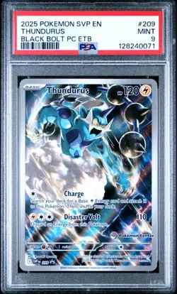 THUNDURUS #209 POKEMON CENTER ETB BLACK STAR PROMO 2025 POKEMON BLACK BOLT PSA 9 - Image 1