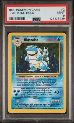 1999 POKEMON BASE SET UNLIMITED #2 BLASTOISE-HOLO PSA 9 - Image 1