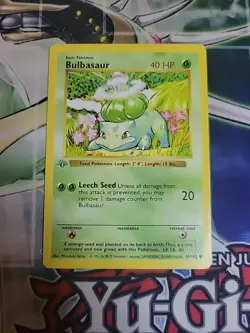 Pokemon Card TCG Base Set Bulbasaur 1st Edition Shadowless 44/102 MP - Image 1