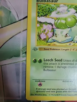Pokemon Card TCG Base Set Bulbasaur 1st Edition Shadowless 44/102 MP - Image 3