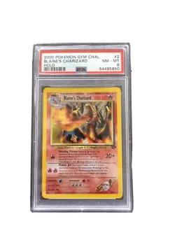 2000 Pokemon Gym Challenge Blaine's Charizard card 2/132 PSA 8 NM-MT - Image 1