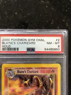 2000 Pokemon Gym Challenge Blaine's Charizard card 2/132 PSA 8 NM-MT - Image 4