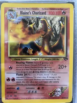 2000 Pokemon Gym Challenge Blaine's Charizard card 2/132 PSA 8 NM-MT - Image 5