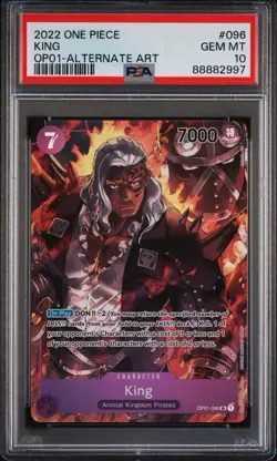 PSA 10 King OP01 096 Alt Art Romance Dawn One Piece Card Pre-Errata - Image 1