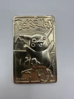 Pokemon Pikachu 23K Gold Plated Trading Card Burger King Exclusive 1999 - Image 1