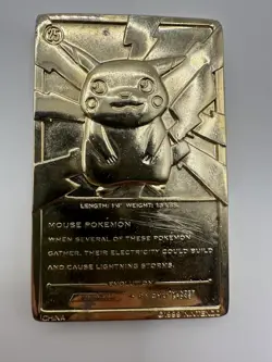 Pokemon Pikachu 23K Gold Plated Trading Card Burger King Exclusive 1999 - Image 2