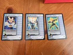 Vegeta Level 1-3 DBZ Score 2001 CCG Cards #167 #168 #169 - Image 1