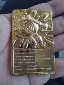 Pokemon 1999 Burger King limited edition 23K gold-plated Poliwhirl Pokemon card - Image 3