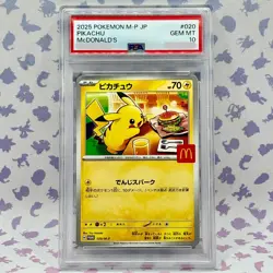 PSA 10 Pikachu 020/M-P McDonald's Happy Set Promo Pokemon Card Japanese 2025 UK - Image 1